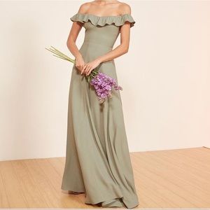 Reformation Verbena Dress in Sage Green